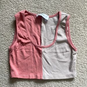 Unique dual-color crop top